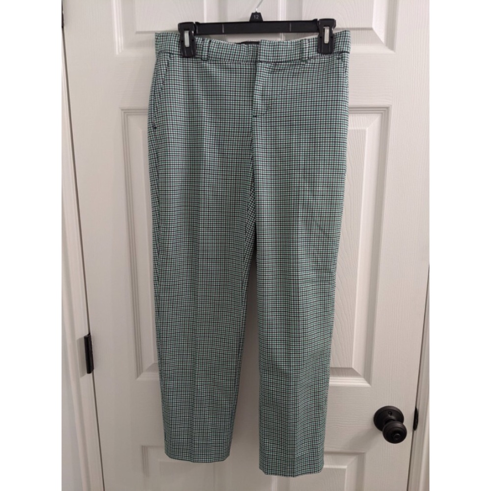 Banana Republic Green & Black Checked Trousers
